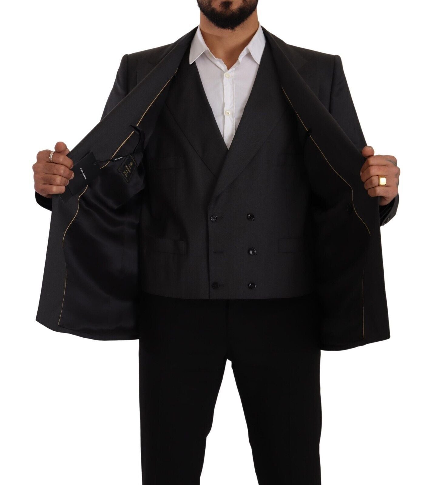Dolce &amp; Gabbana Eleganter grauer Anzug aus Sicilia-Wollmischung