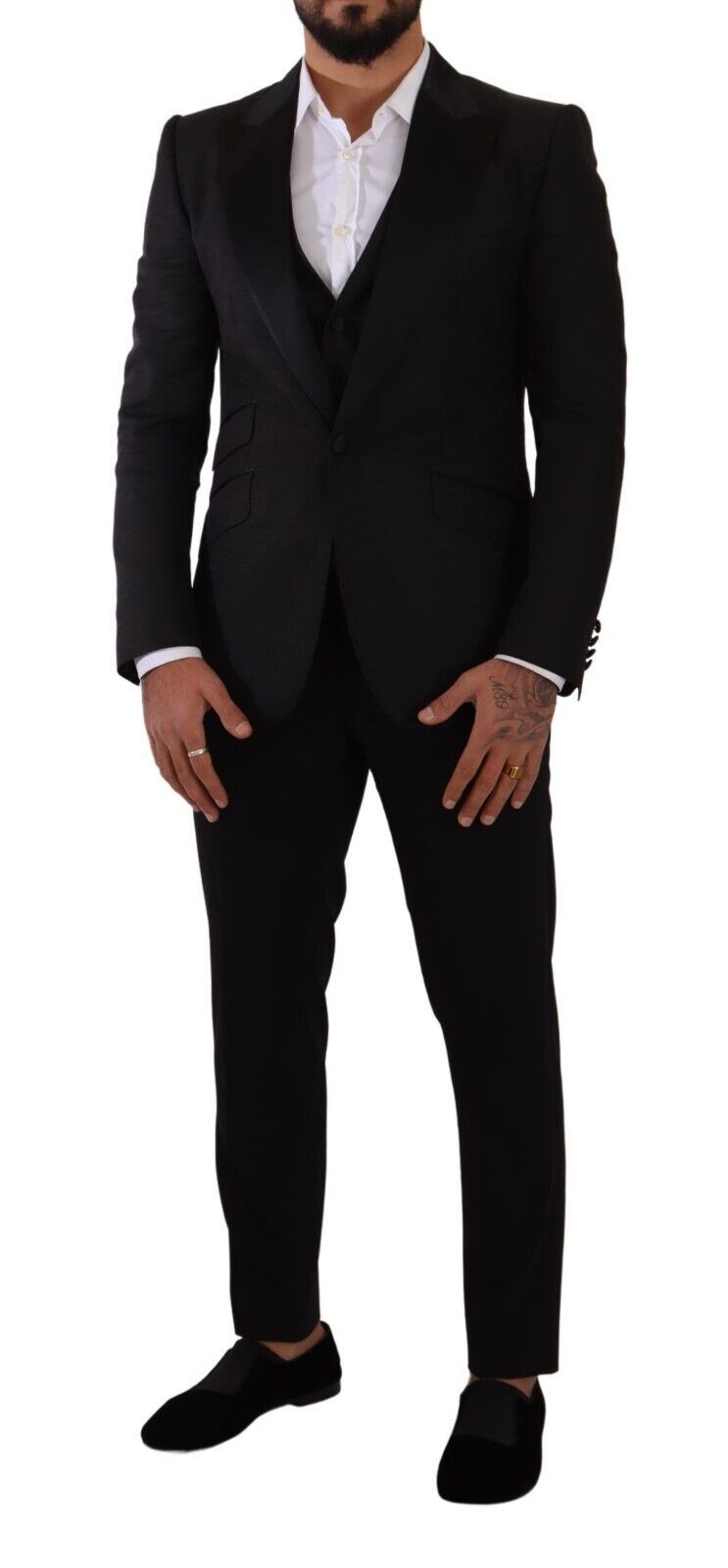Dolce &amp; Gabbana – Schmal geschnittenes schwarzes Anzug-Ensemble „Sicilia“