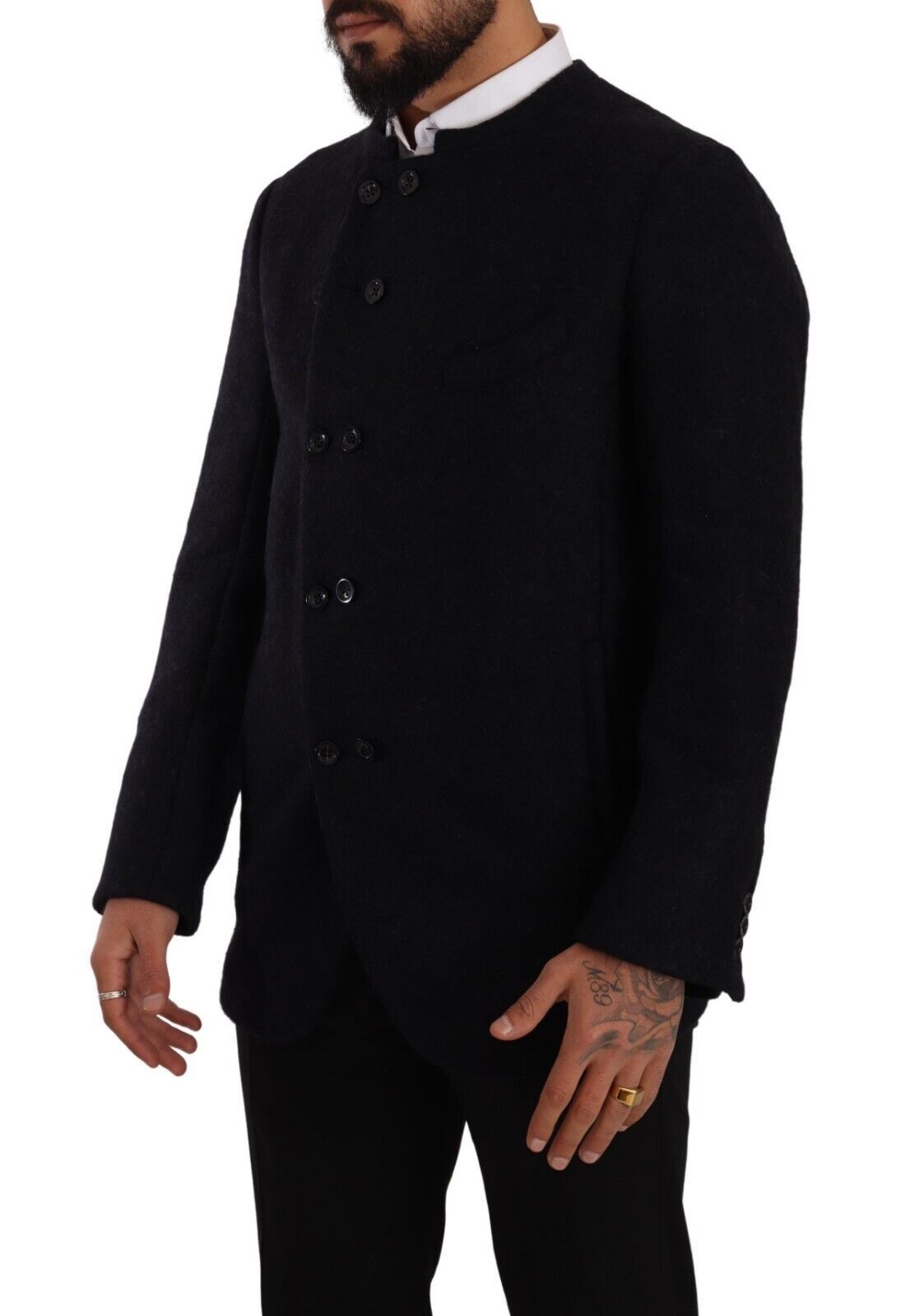 Dolce &amp; Gabbana Elegante dunkelgraue Jacke aus Alpaka-Mischgewebe