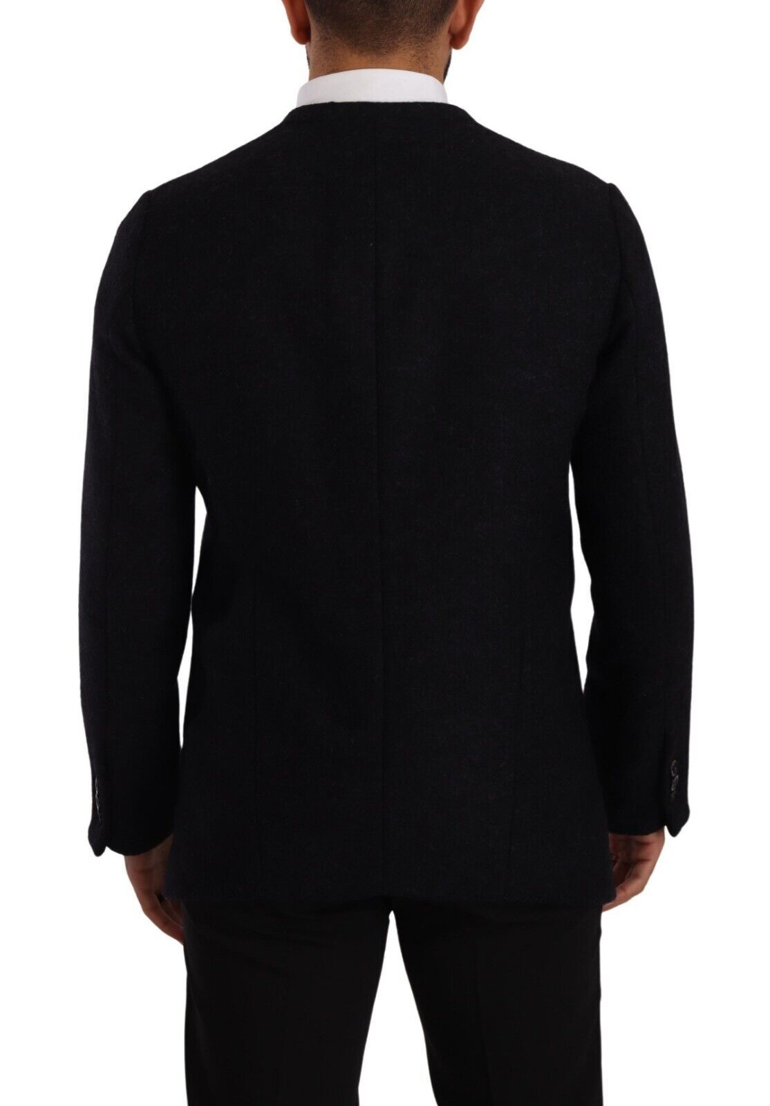 Dolce &amp; Gabbana Elegante dunkelgraue Jacke aus Alpaka-Mischgewebe