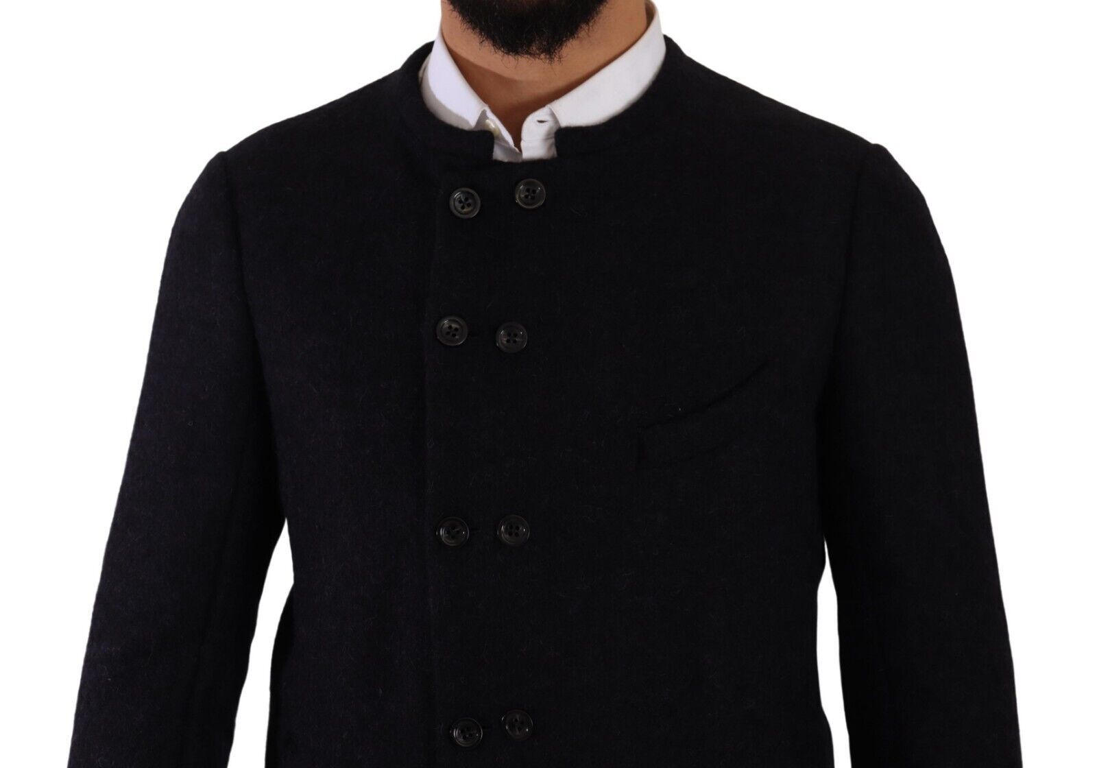 Dolce &amp; Gabbana Elegante dunkelgraue Jacke aus Alpaka-Mischgewebe