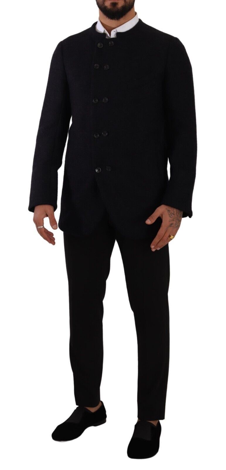 Dolce &amp; Gabbana Elegante dunkelgraue Jacke aus Alpaka-Mischgewebe