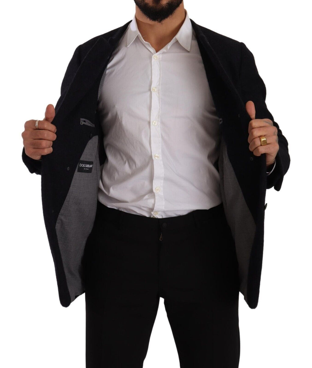 Dolce &amp; Gabbana Elegante dunkelgraue Jacke aus Alpaka-Mischgewebe