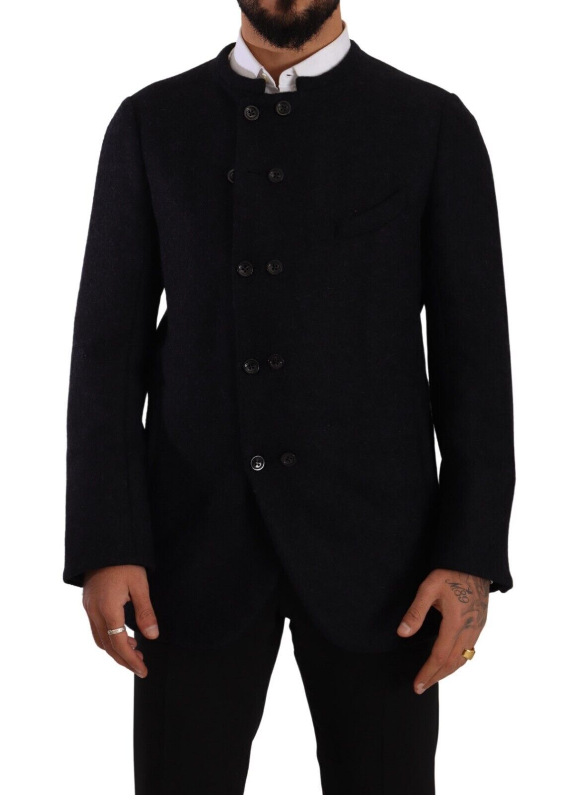 Dolce &amp; Gabbana Elegante dunkelgraue Jacke aus Alpaka-Mischgewebe