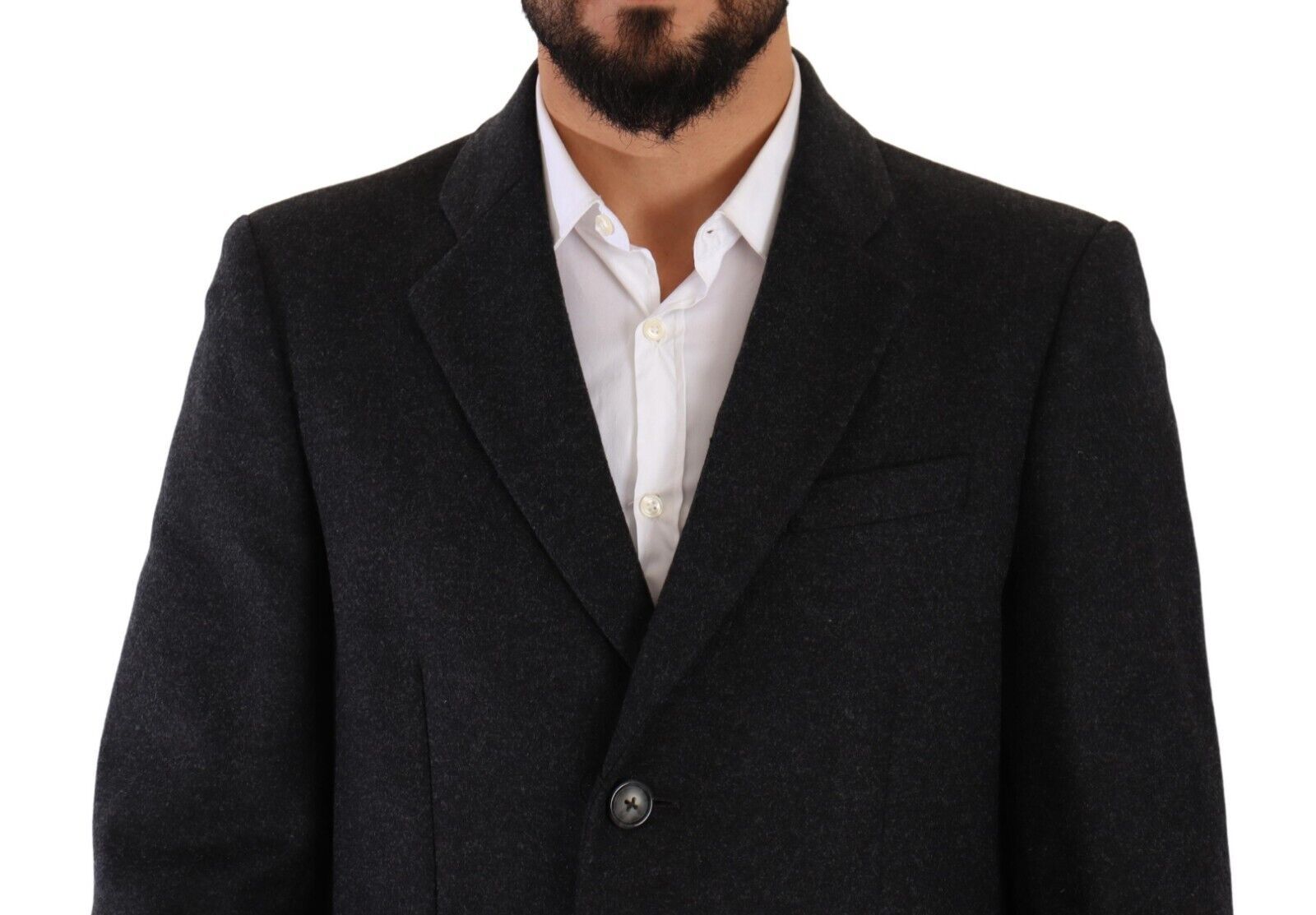 Dolce &amp; Gabbana Eleganter dunkelgrauer Wollmantel