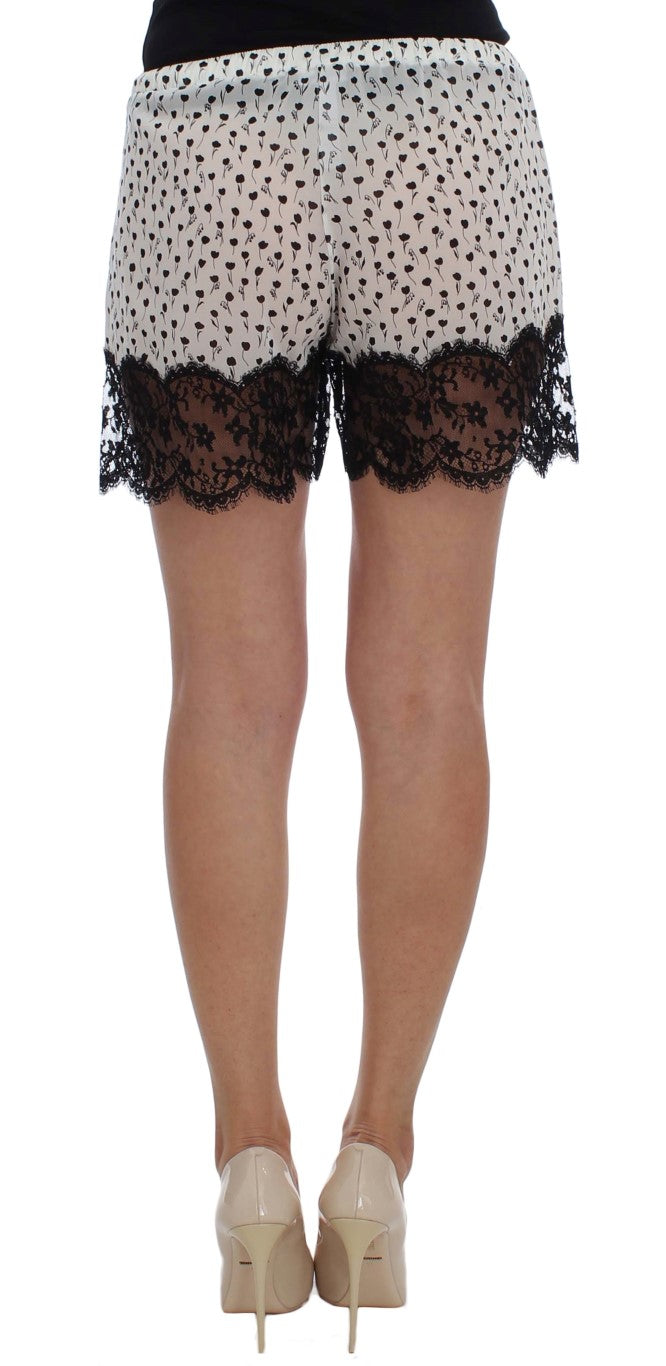 Dolce &amp; Gabbana Elegante Schlafshorts aus Seidenspitze