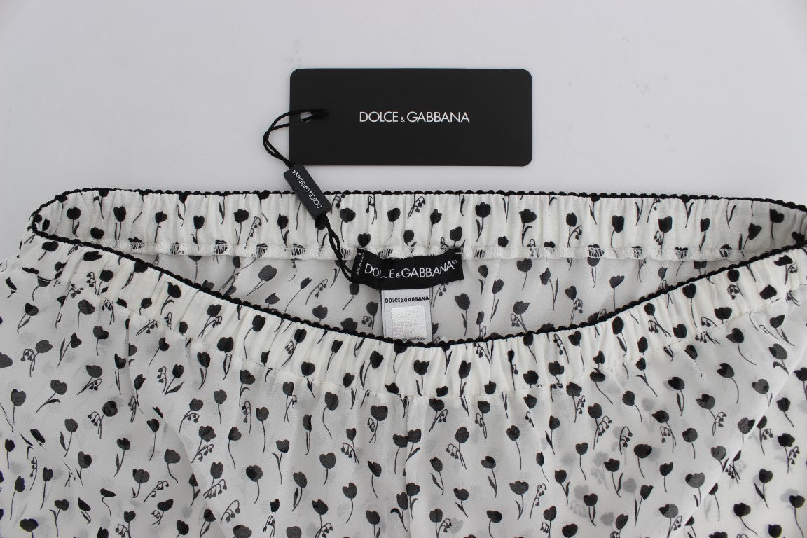 Dolce &amp; Gabbana Elegante Schlafshorts aus Seidenspitze