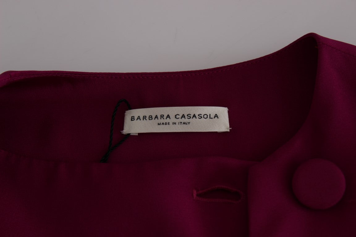 Barbara Casasola – Atemberaubende ärmellose lila Seidenbluse