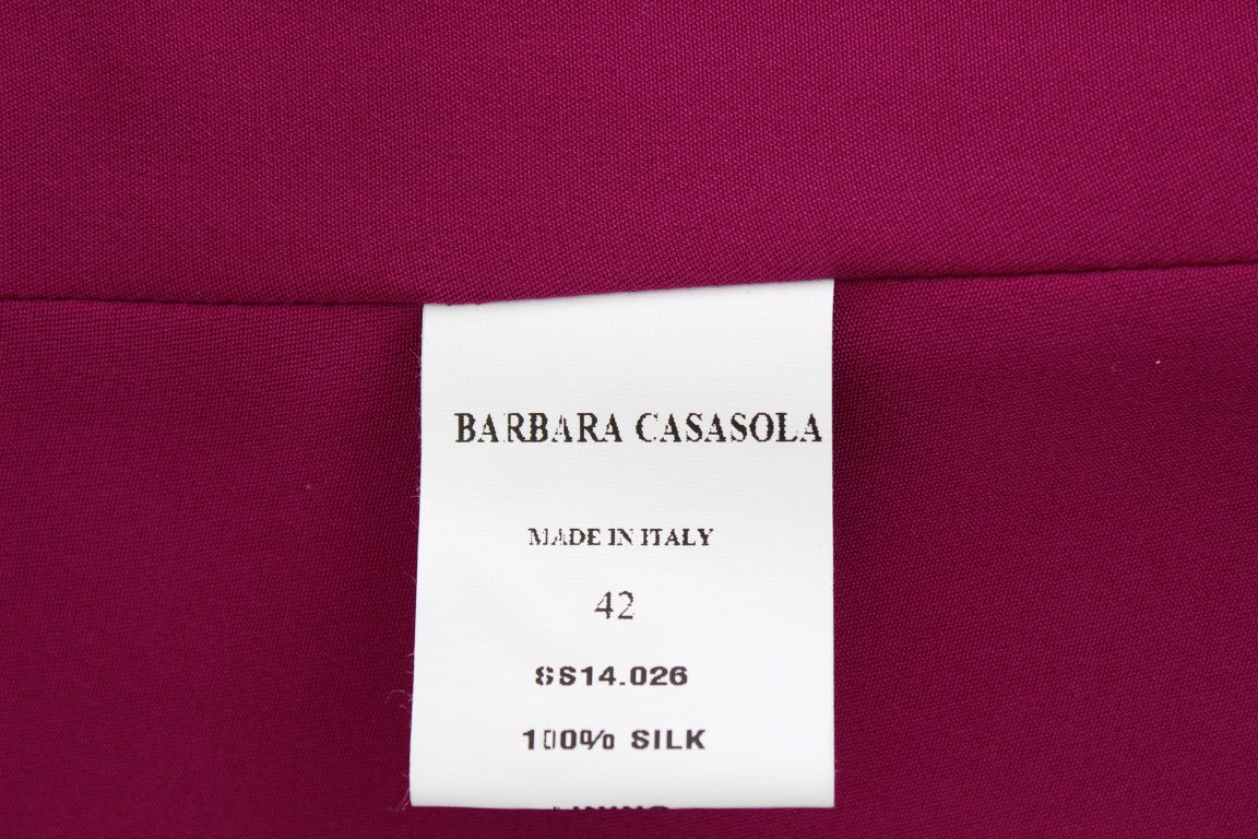 Barbara Casasola – Atemberaubende ärmellose lila Seidenbluse