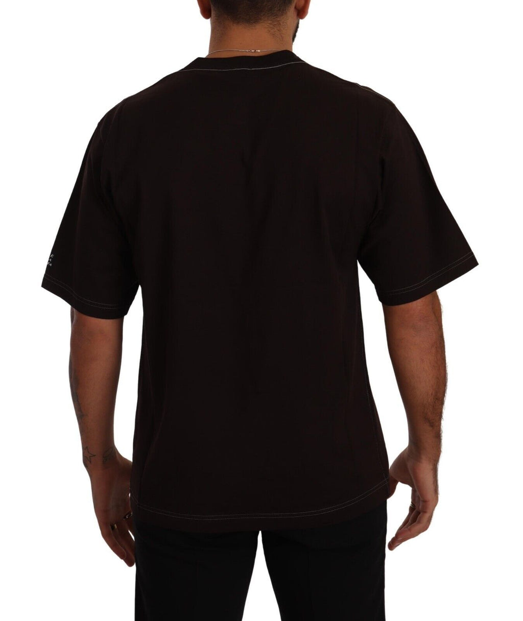 Dolce &amp; Gabbana – Elegantes, burgunderfarbenes L'Amore-T-Shirt mit Rundhalsausschnitt
