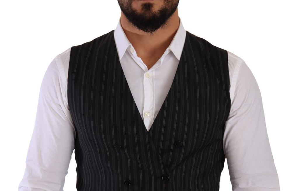 Dolce &amp; Gabbana Elegante gestreifte zweireihige Weste