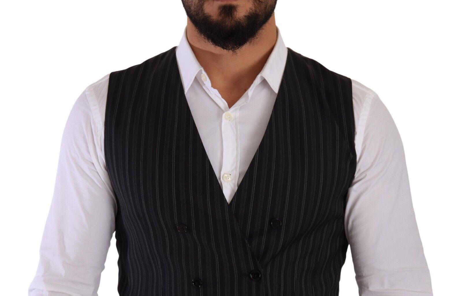 Dolce &amp; Gabbana Elegante gestreifte zweireihige Weste