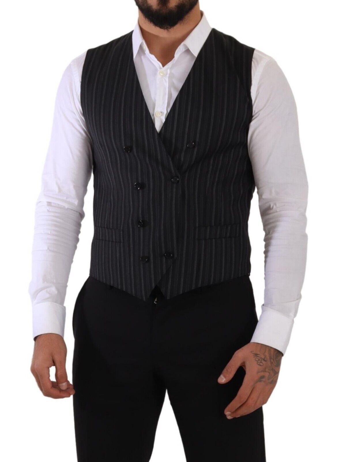 Dolce &amp; Gabbana Elegante gestreifte zweireihige Weste