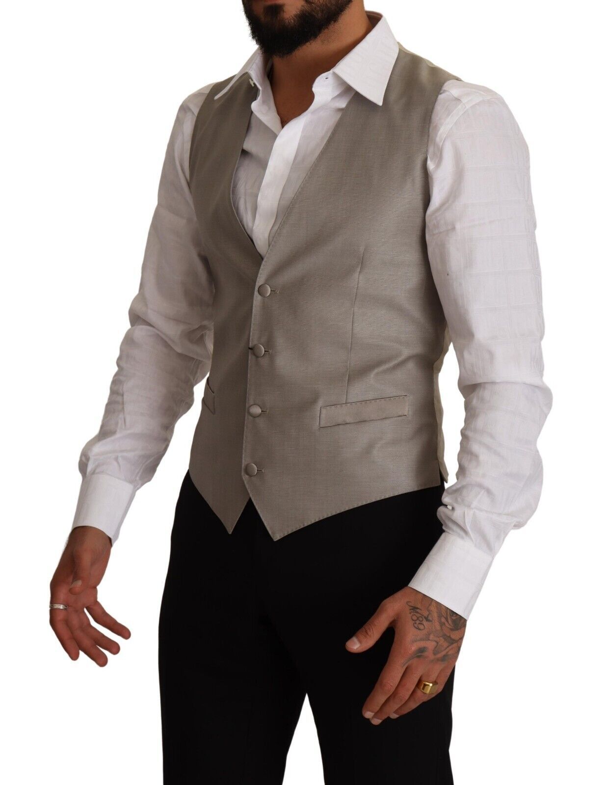Dolce &amp; Gabbana – Elegante einreihige Weste in Beige