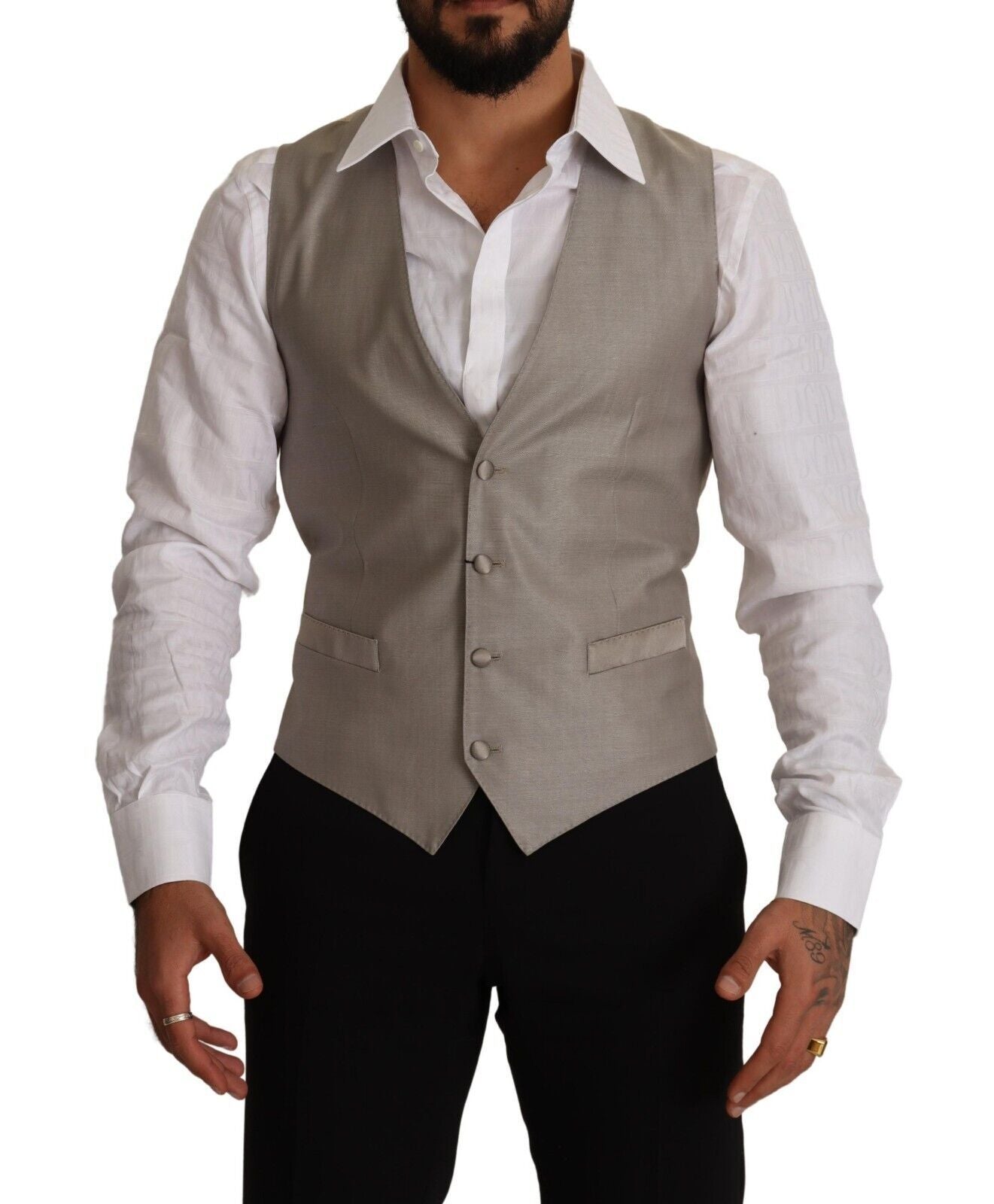 Dolce &amp; Gabbana – Elegante einreihige Weste in Beige