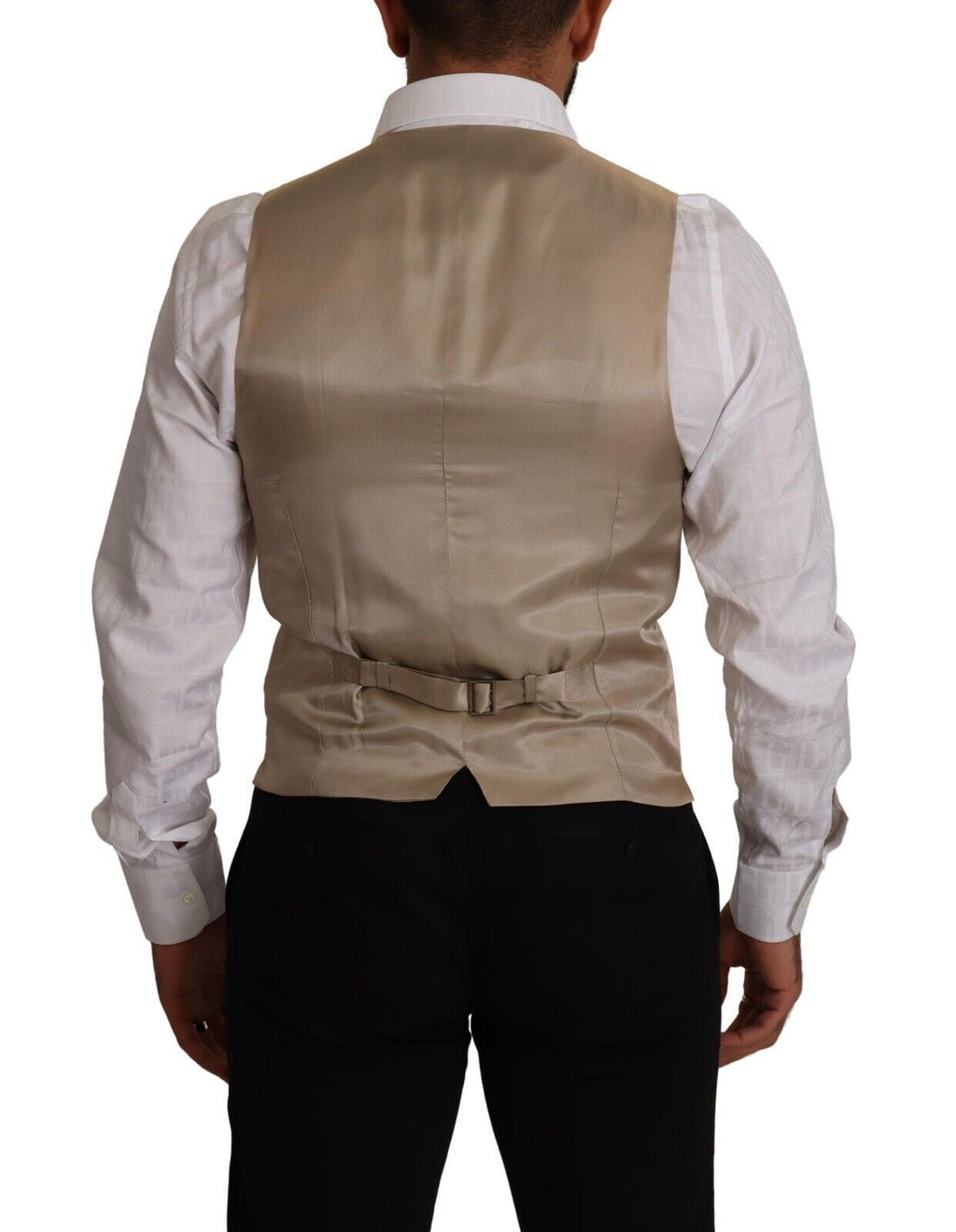 Dolce &amp; Gabbana – Beige Weste aus Baumwollseide für formelle Anlässe
