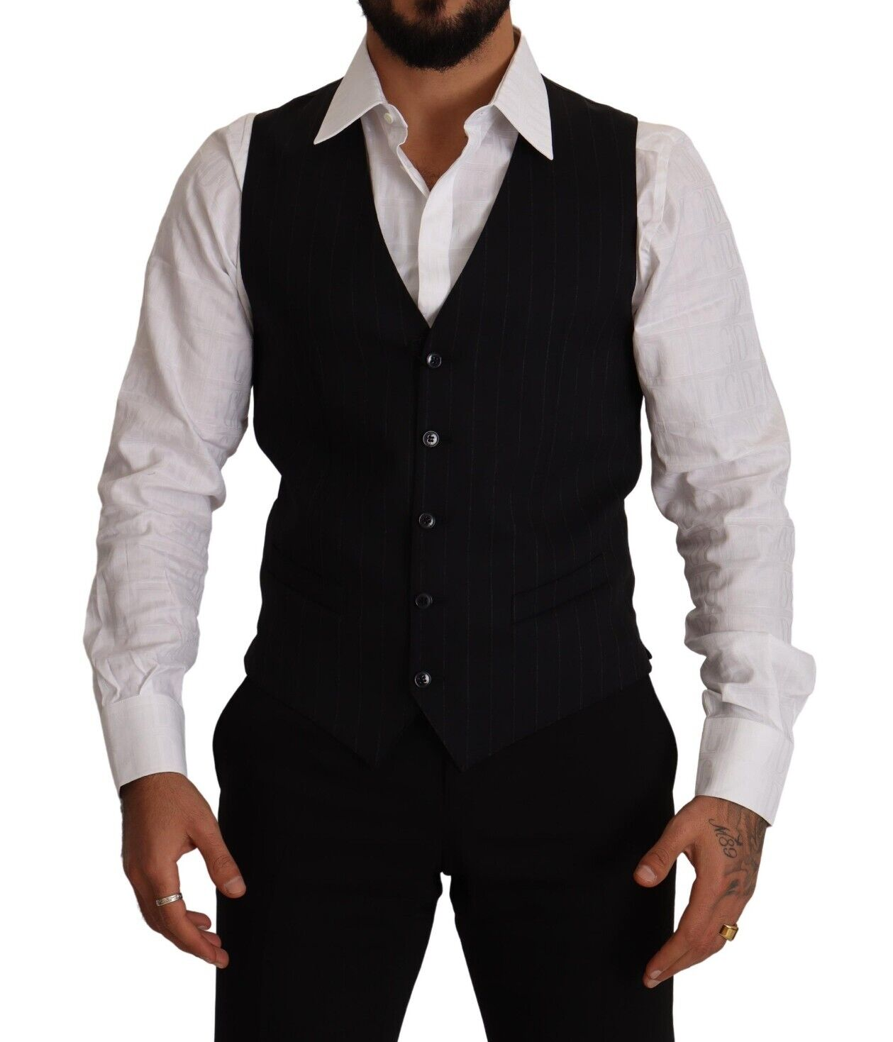 Dolce &amp; Gabbana Elegante blau gestreifte Weste