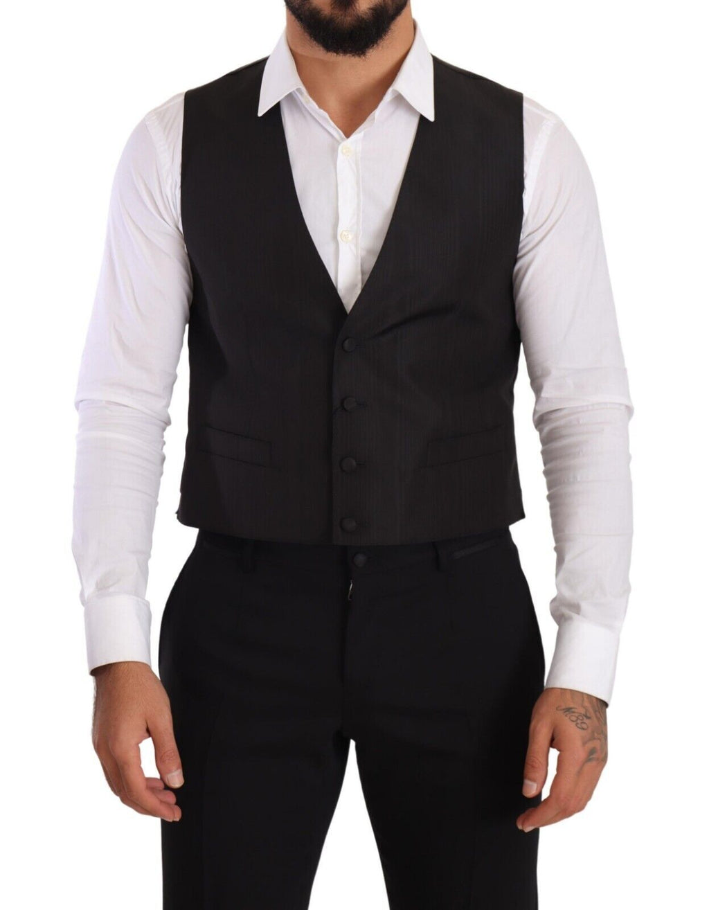 Dolce &amp; Gabbana Elegante graue Seidenweste