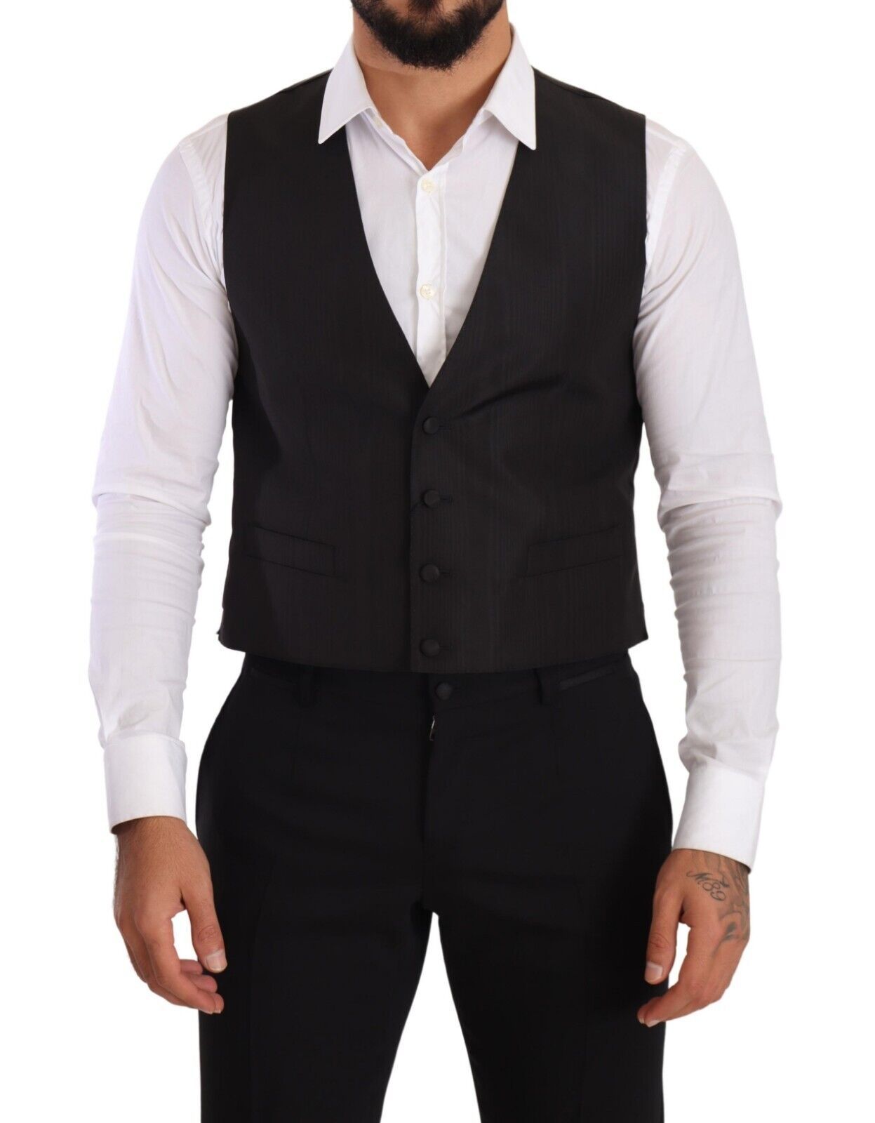 Dolce &amp; Gabbana Elegante graue Seidenweste
