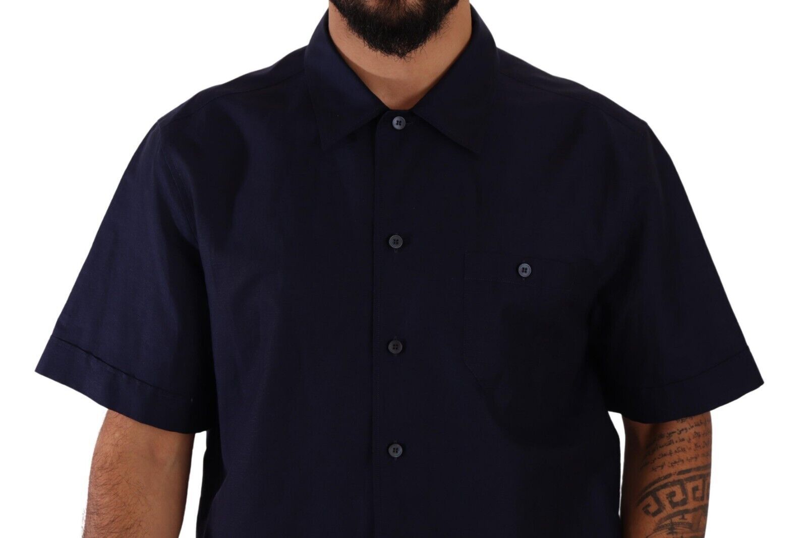Dolce &amp; Gabbana Elegantes marineblaues Button-Down-Freizeithemd