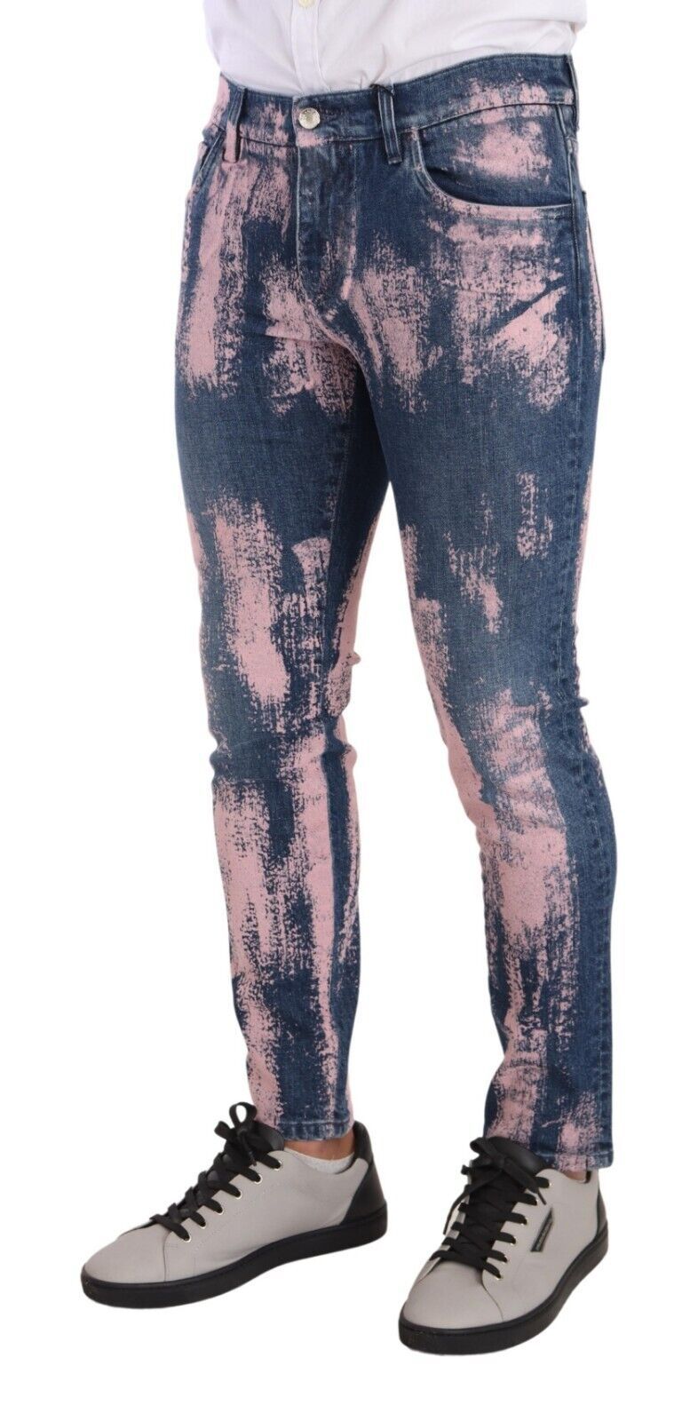 Dolce &amp; Gabbana – Elegante Skinny-Jeans im Slim-Fit-Stil mit Batikmuster