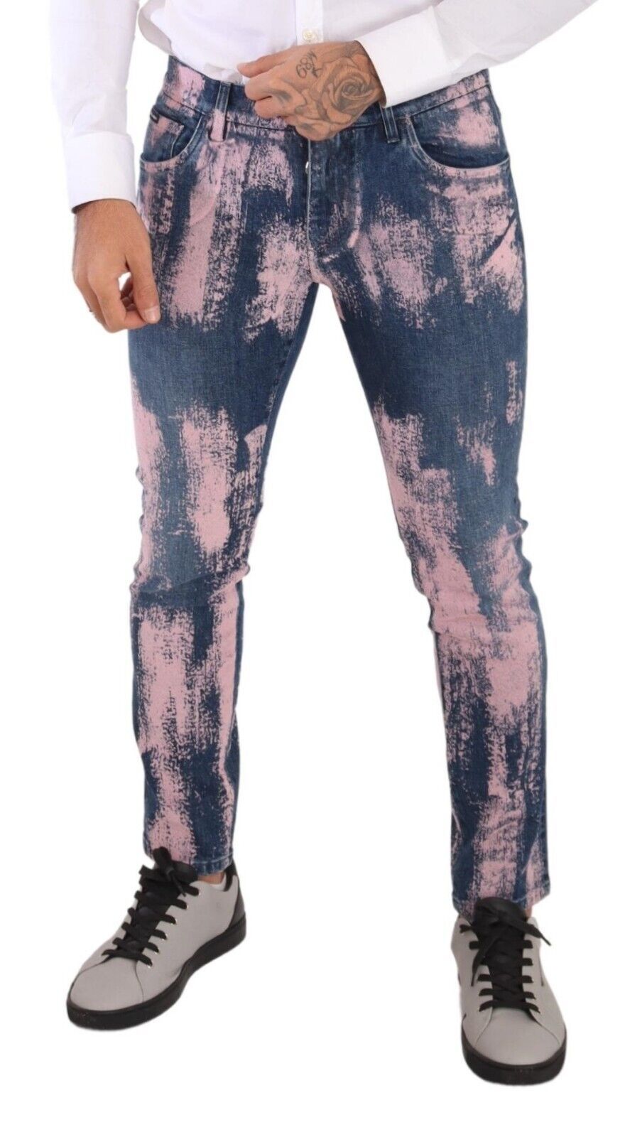 Dolce &amp; Gabbana – Elegante Skinny-Jeans im Slim-Fit-Stil mit Batikmuster