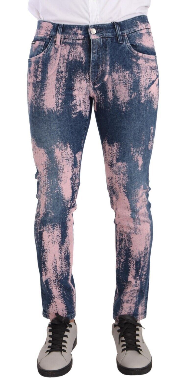 Dolce &amp; Gabbana – Elegante Skinny-Jeans im Slim-Fit-Stil mit Batikmuster