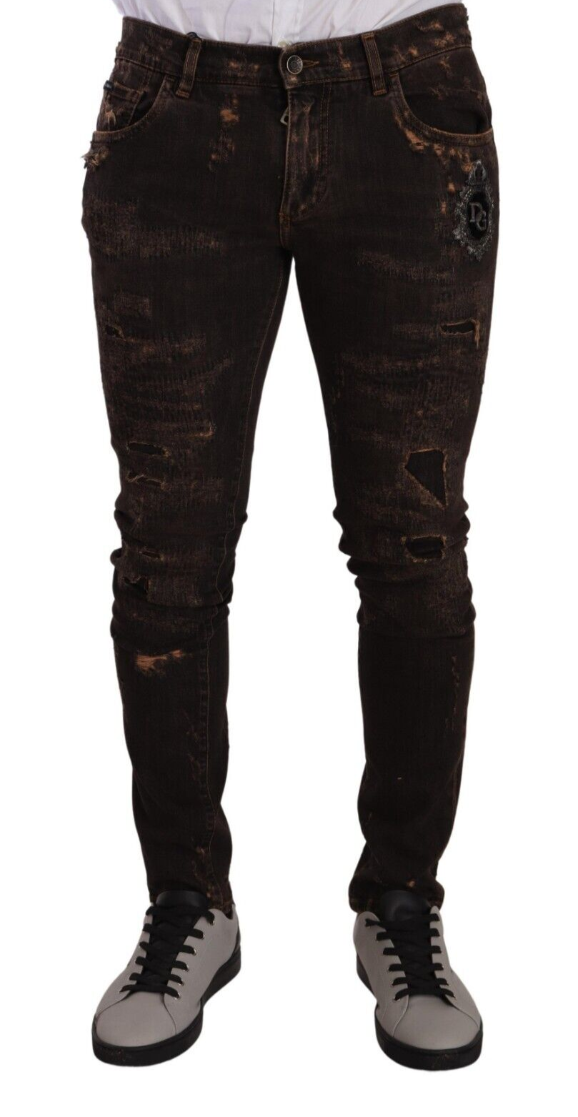 Dolce &amp; Gabbana – Slim Fit Skinny-Jeans im Distressed-Look