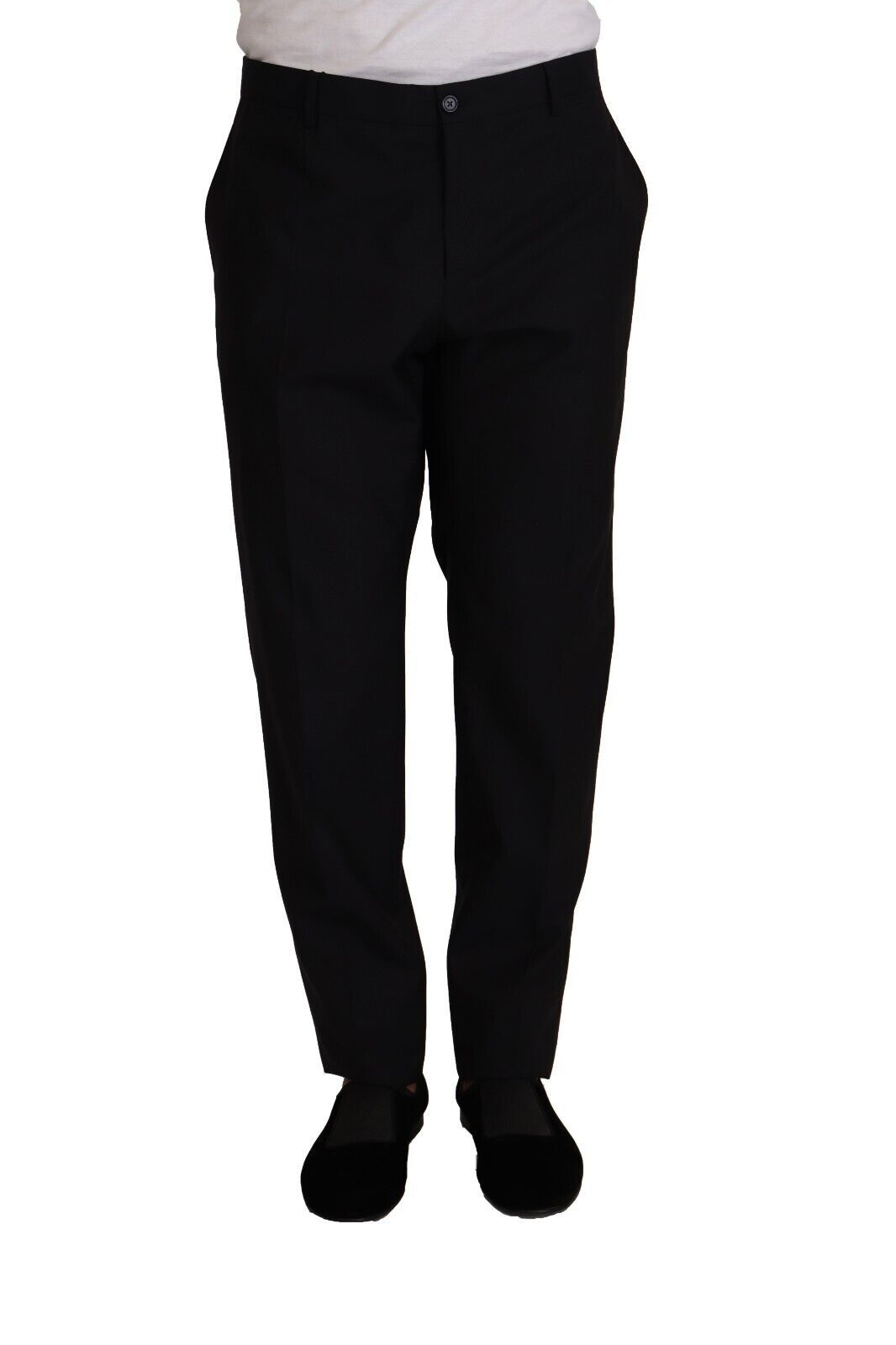Dolce &amp; Gabbana Elegante dunkelblaue Smokinghose aus Wolle und Seide
