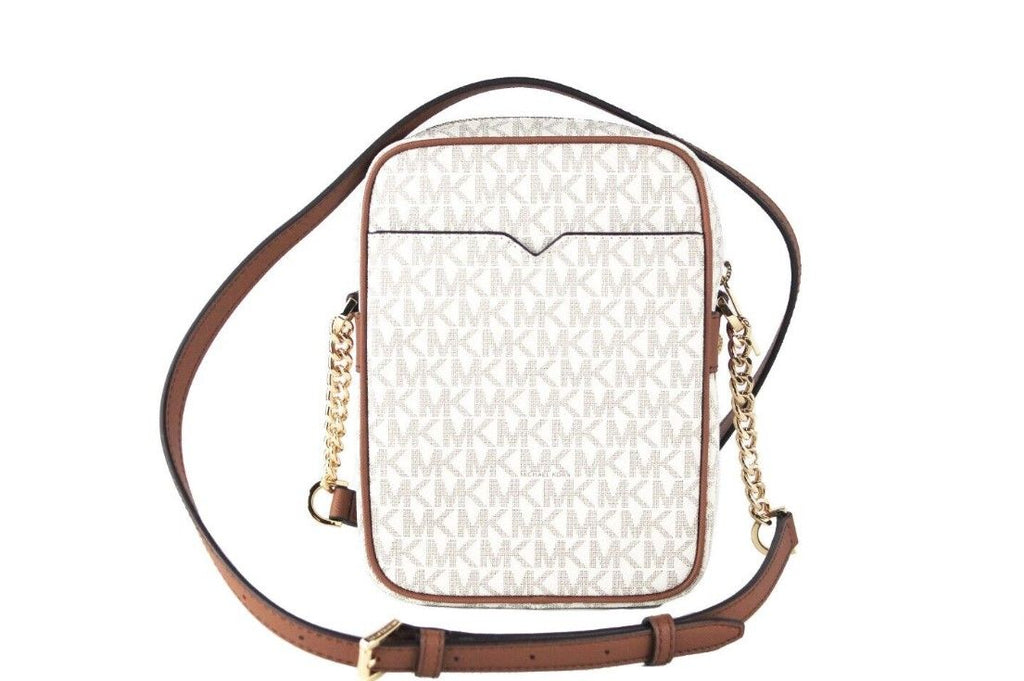 Michael Kors Jet Set – Mittelgroße Umhängetasche aus PVC in Vanille-Nord-Süd-Kette