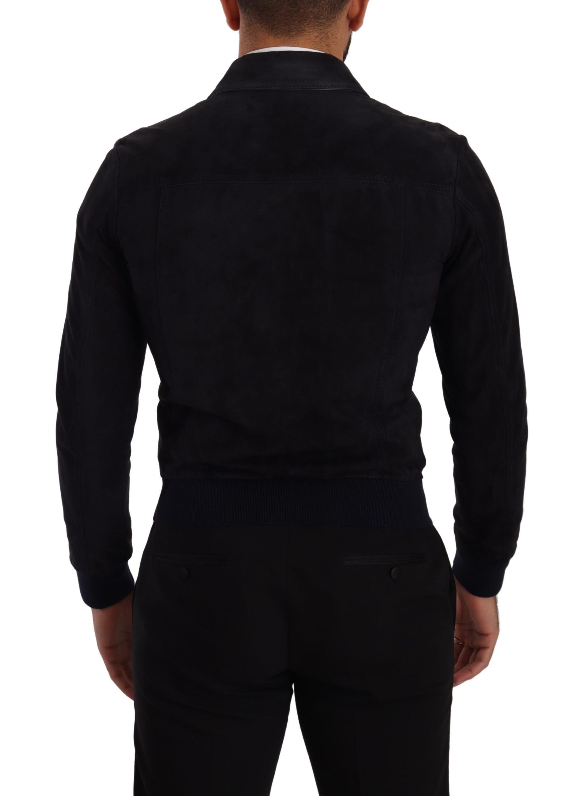 Dolce &amp; Gabbana Elegante blaue Wildleder-Kurzjacke