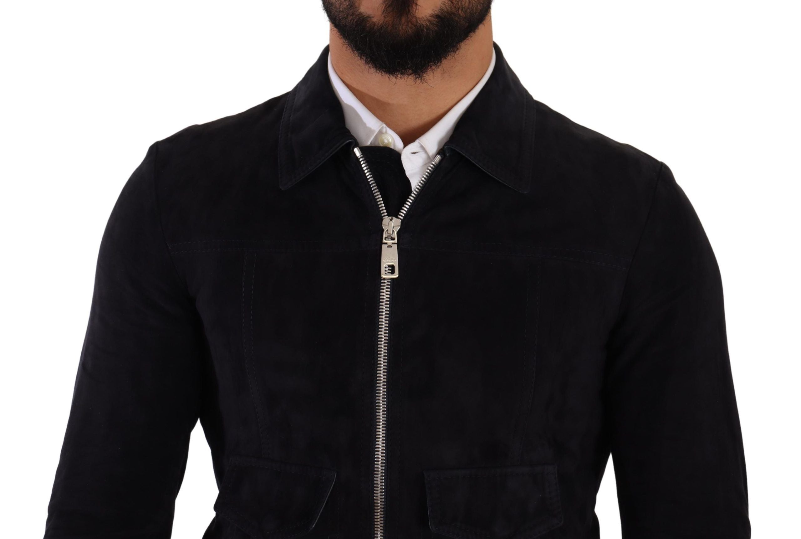 Dolce &amp; Gabbana Elegante blaue Wildleder-Kurzjacke