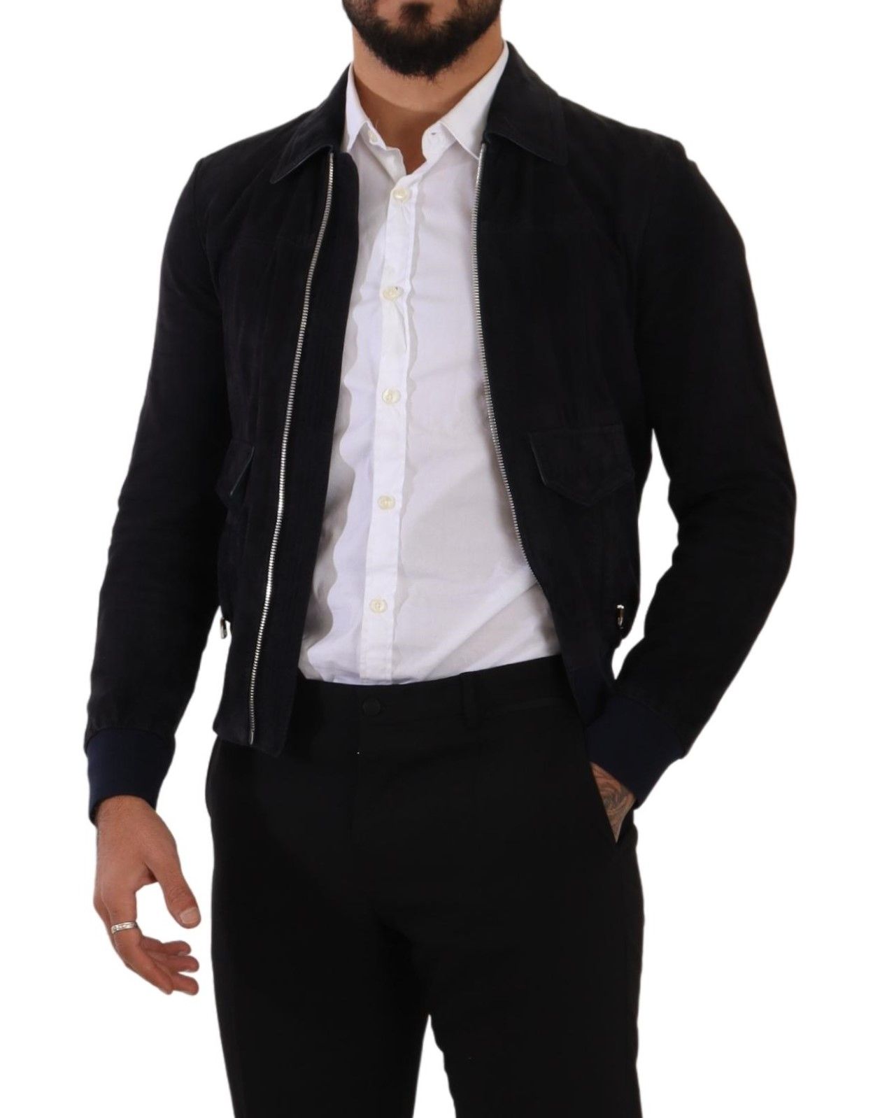 Dolce &amp; Gabbana Elegante blaue Wildleder-Kurzjacke