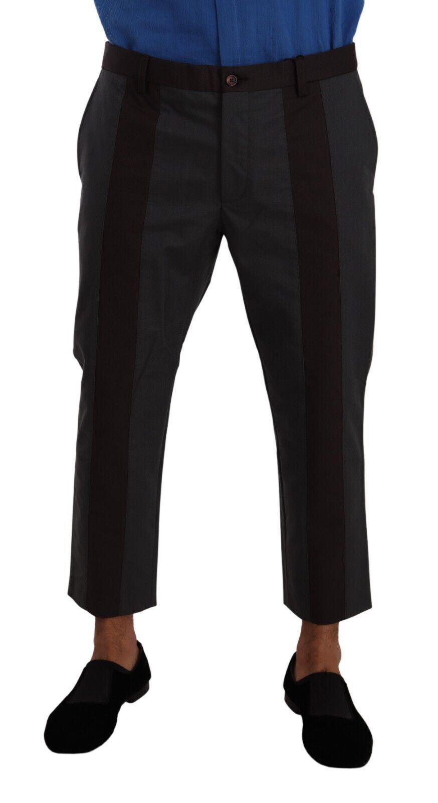 Dolce &amp; Gabbana Elegante Cropped-Hose in Grau- und Bordeauxtönen