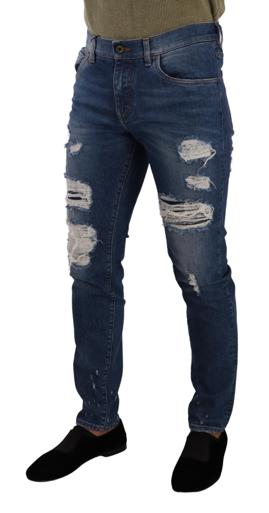 Dolce &amp; Gabbana – Elegante Slim-Fit-Jeans im Used-Look
