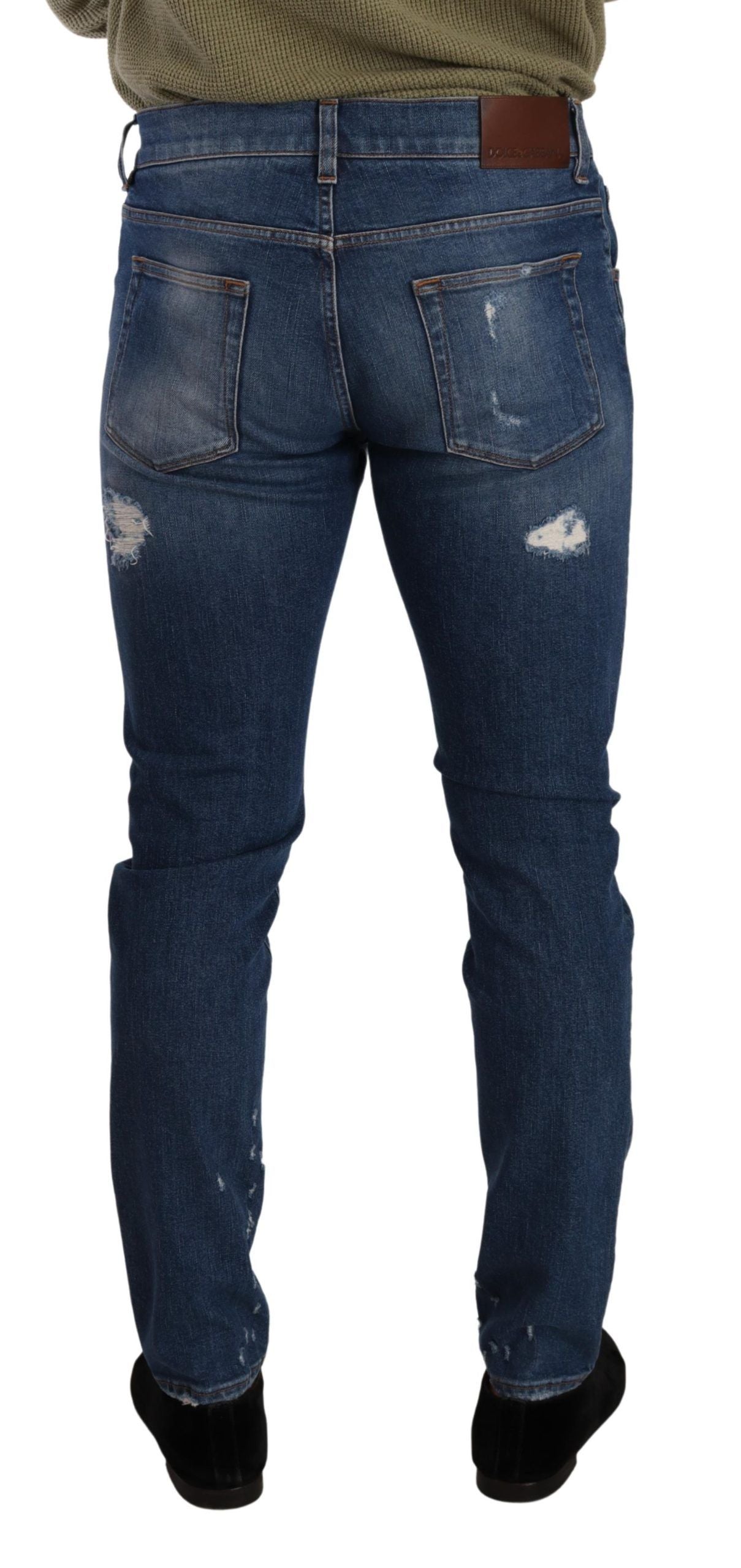 Dolce &amp; Gabbana – Elegante Slim-Fit-Jeans im Used-Look