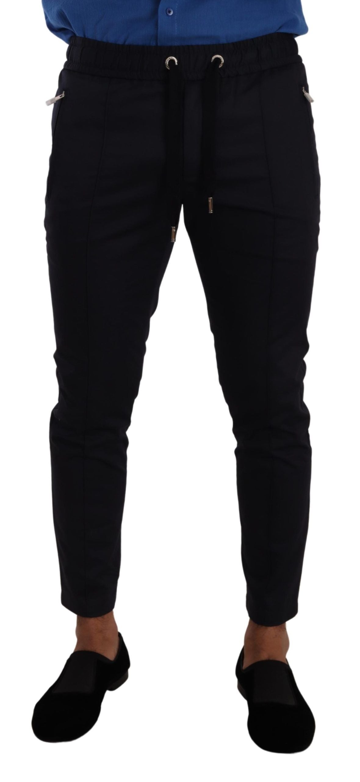 Dolce &amp; Gabbana Elegante dunkelblaue Skinny Jogginghose