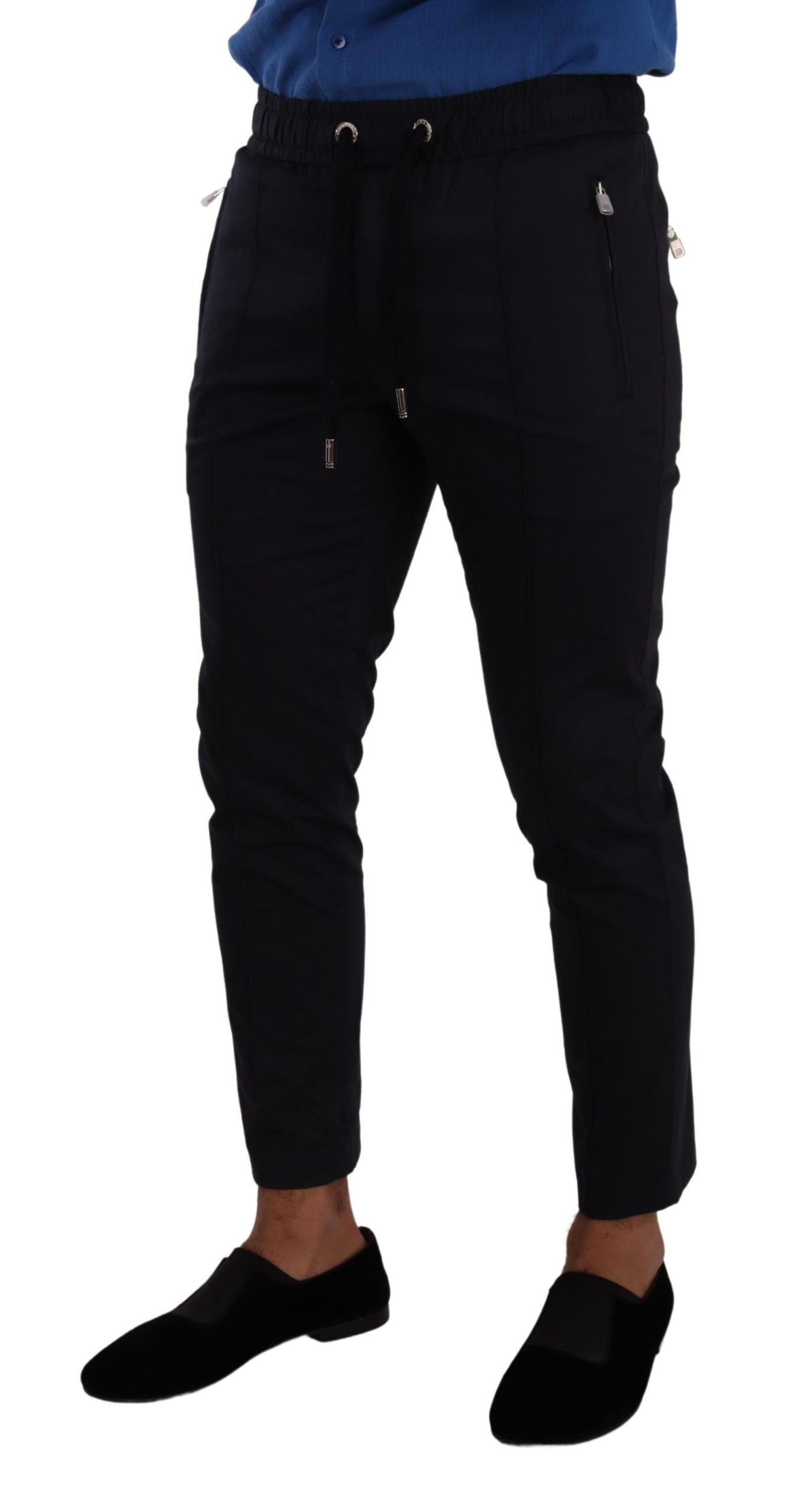 Dolce &amp; Gabbana Elegante dunkelblaue Skinny Jogginghose