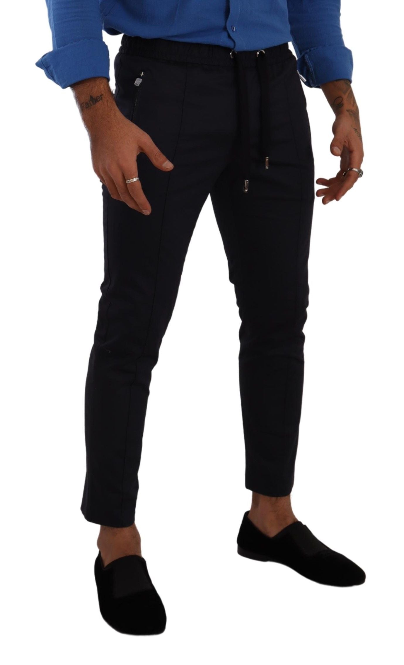 Dolce &amp; Gabbana Elegante dunkelblaue Skinny Jogginghose