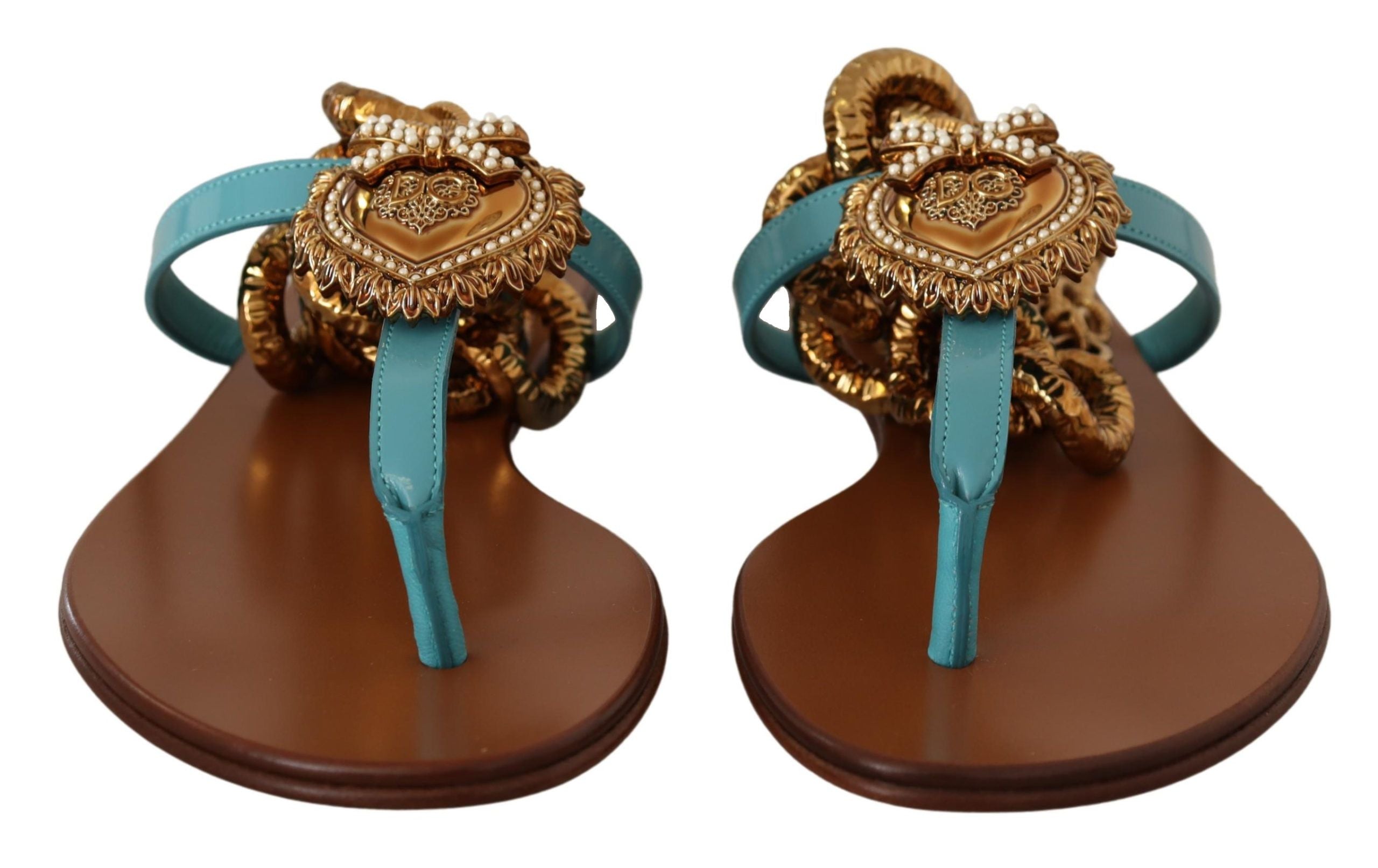 Dolce &amp; Gabbana – Schicke Gladiator-Flats mit Herz-Devotion-Detail
