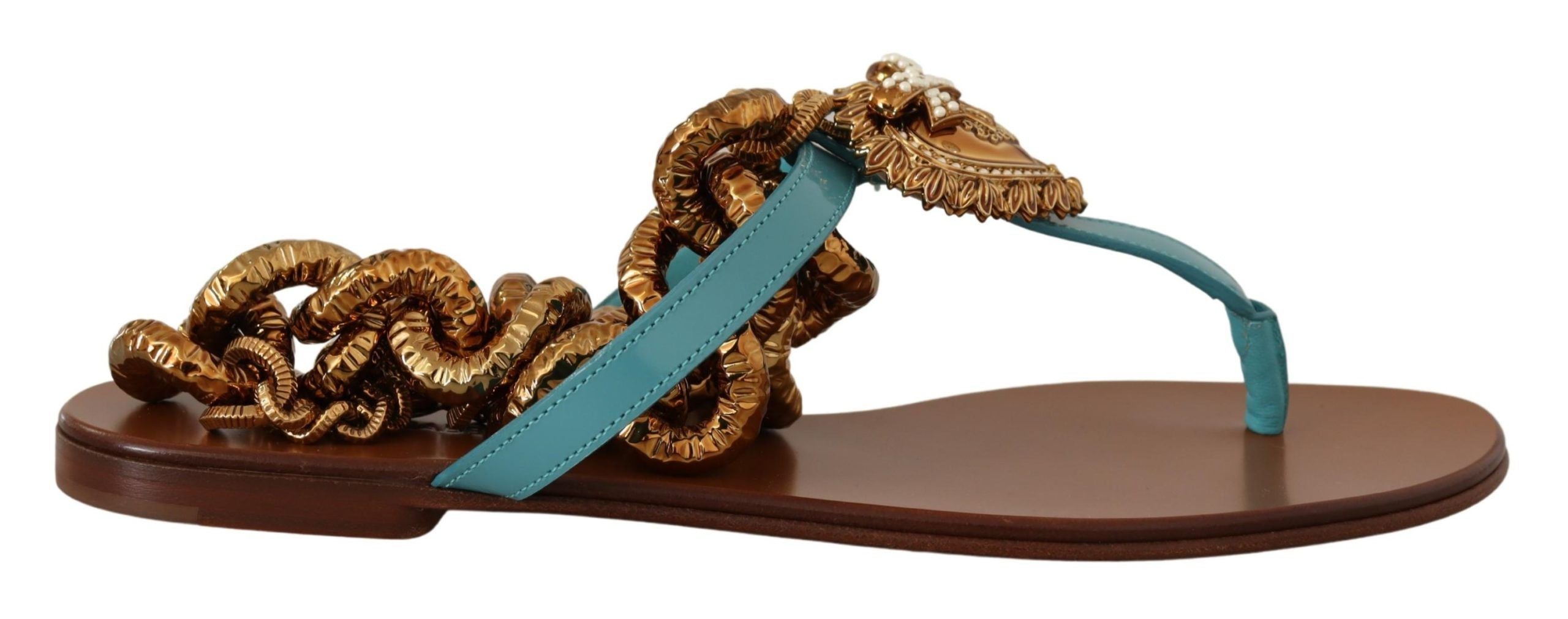Dolce &amp; Gabbana – Schicke Gladiator-Flats mit Herz-Devotion-Detail