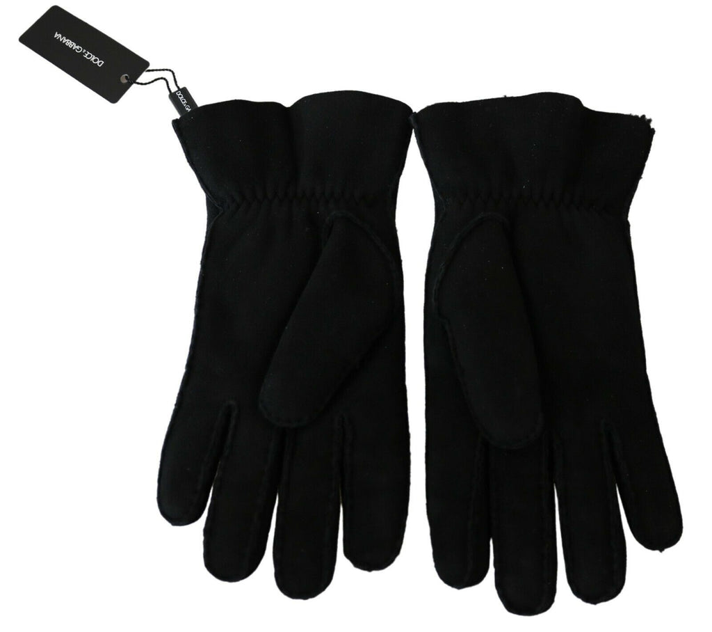 Dolce &amp; Gabbana Elegante schwarze Bikerhandschuhe aus Leder