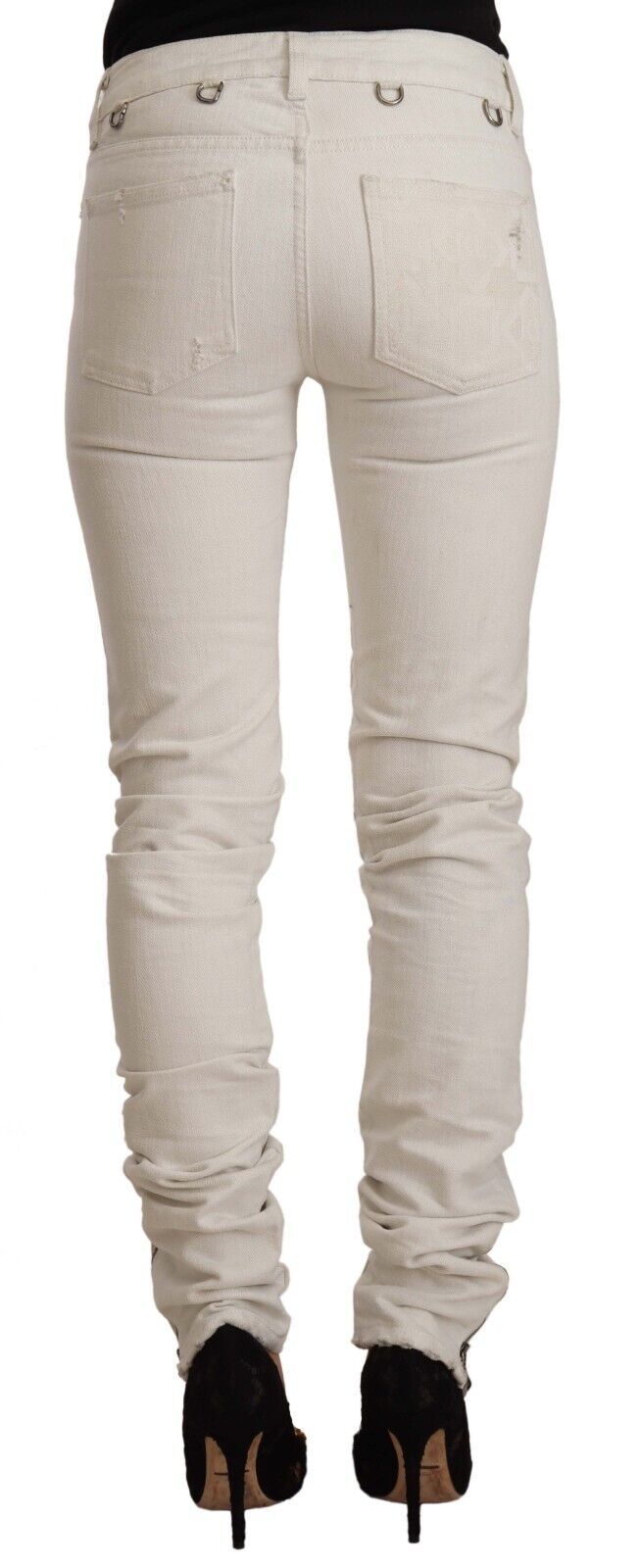 Karl Lagerfeld – Schicke Slim-Fit-Jeans mit mittlerer Taille in Weiß
