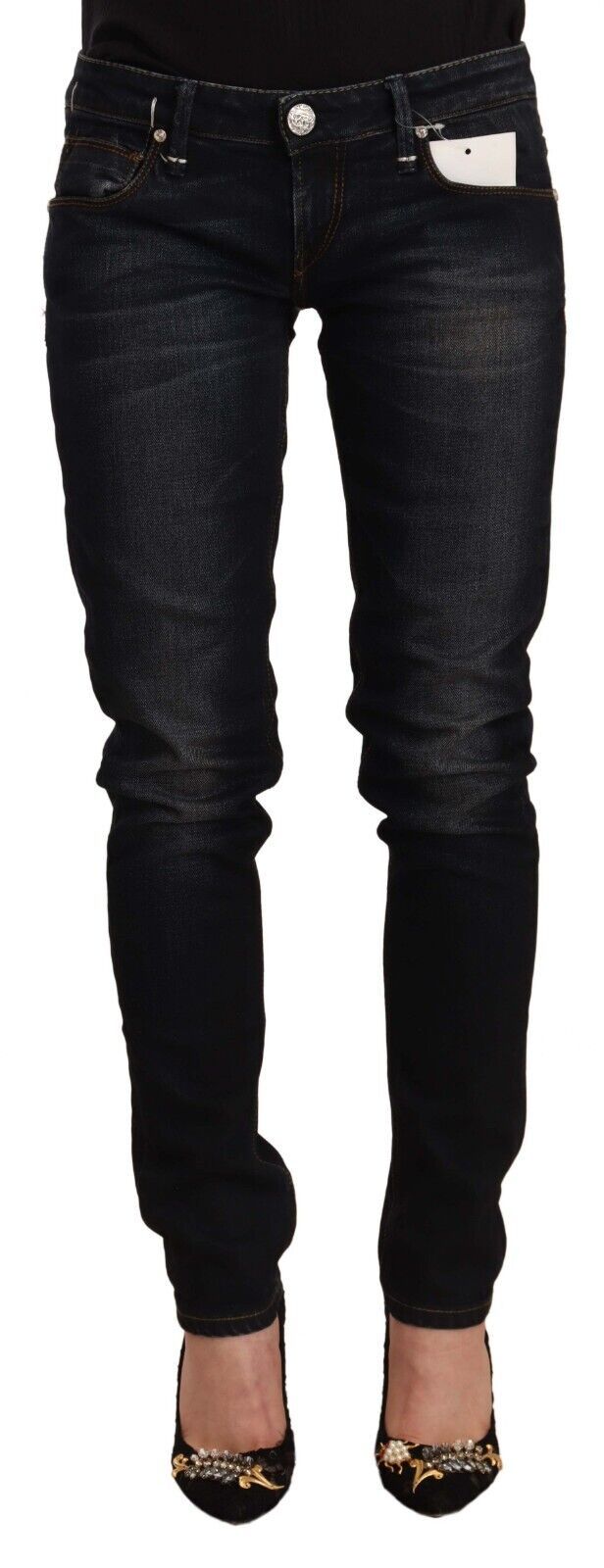 Acht Chic Black Washed Skinny Jeans für Sie