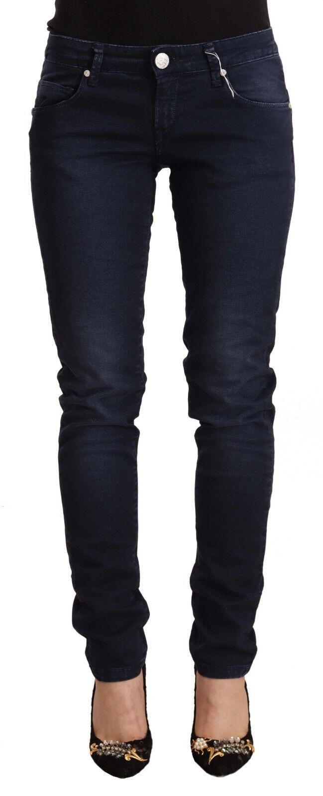 Acht Chic – Skinny-Jeans mit niedriger Taille in Blau