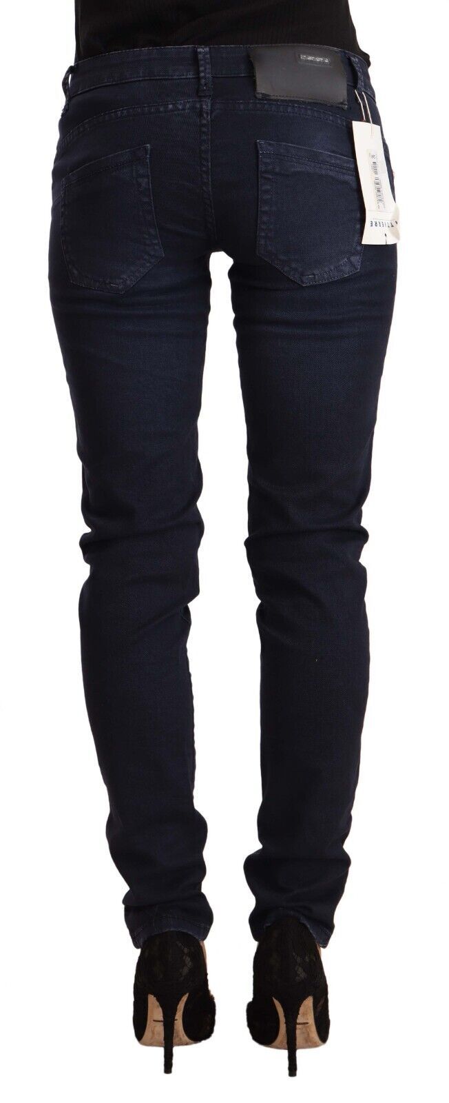 Acht Chic – Skinny-Jeans mit niedriger Taille in Blau