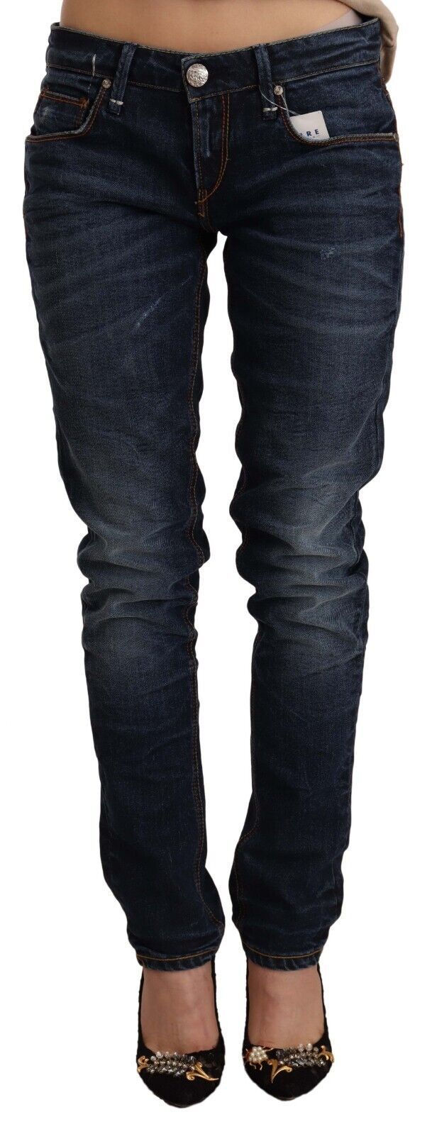 Acht Chic Slim Fit Skinny Jeans mit niedriger Taille