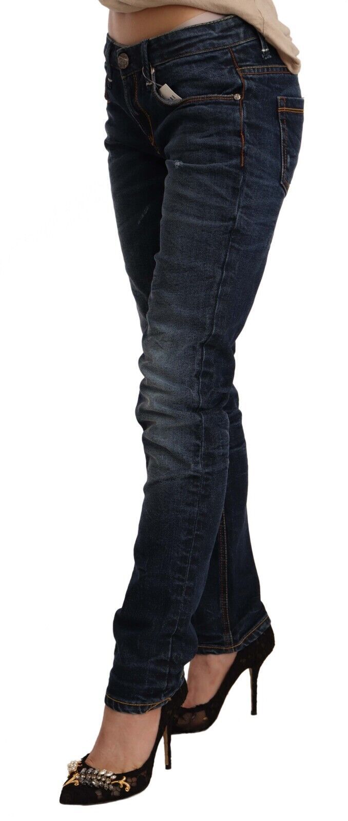 Acht Chic Slim Fit Skinny Jeans mit niedriger Taille