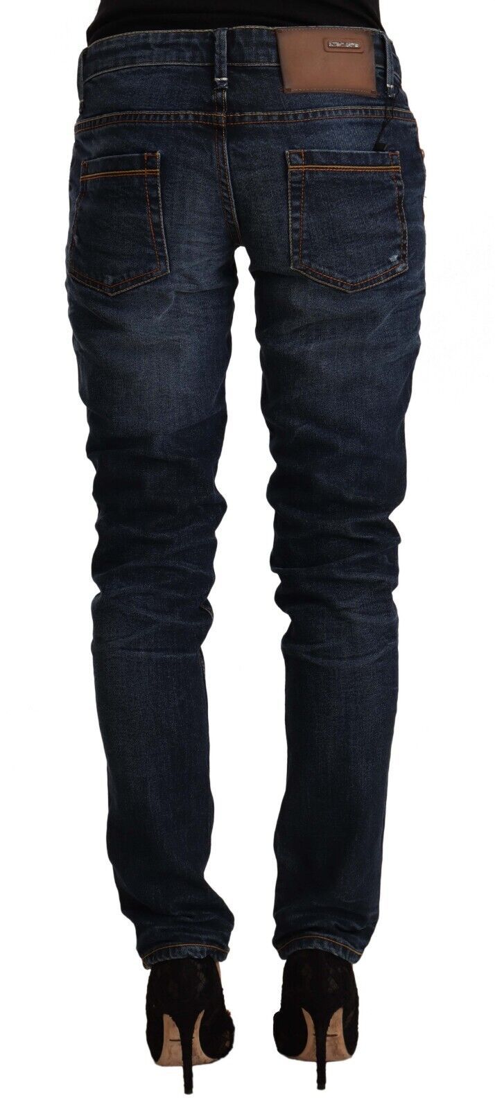 Acht Chic Slim Fit gewaschener Blauer Denim