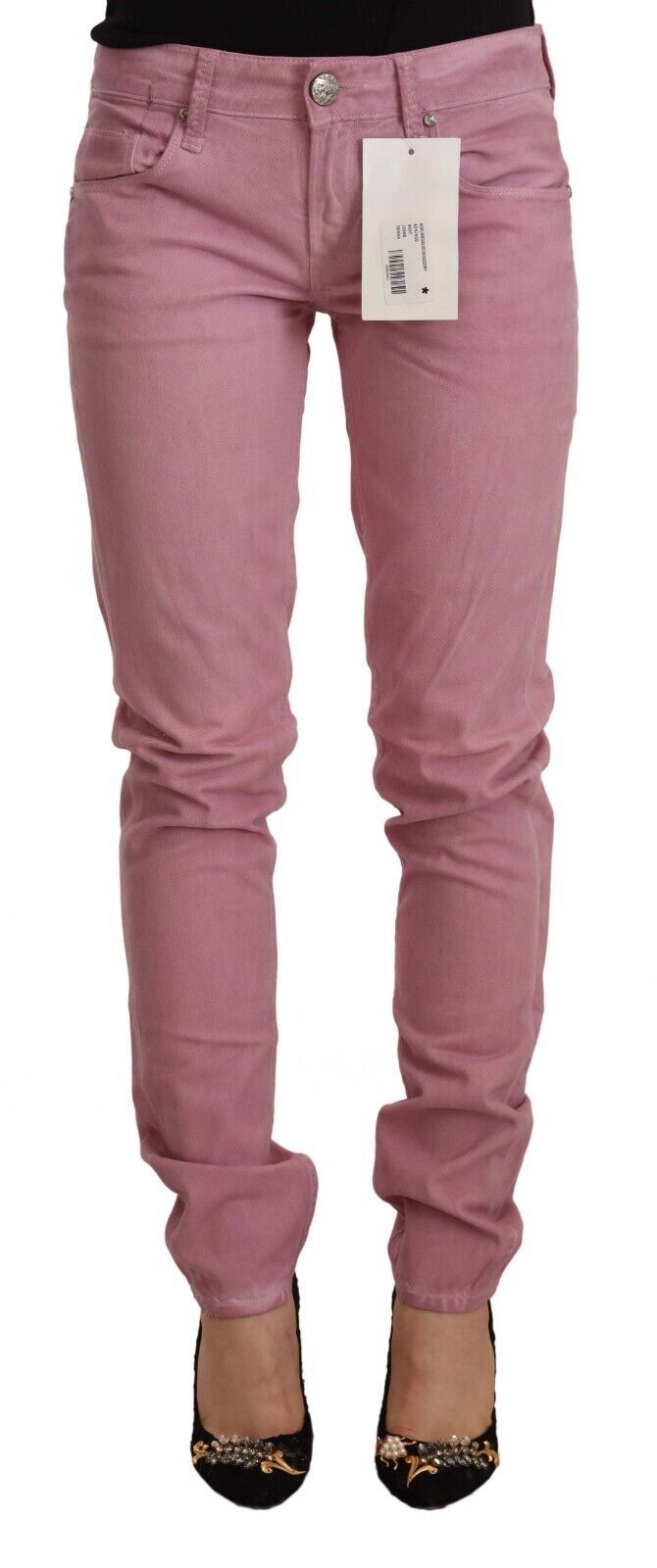 Acht Elegante Pink Slim Fit Denim Jeans